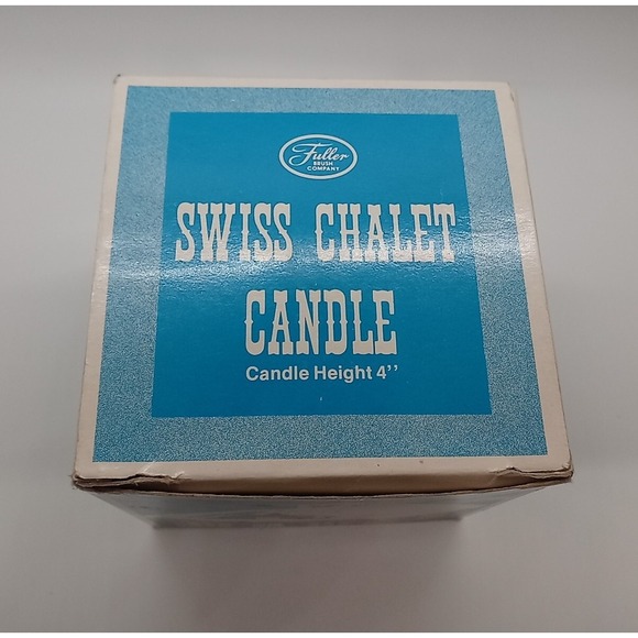 Vtg Christmas Candle Swiss Chalet Fuller Bush Co. Unique Cabin Shaped Candle - Picture 8 of 13
